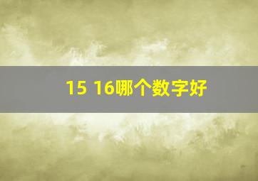 15 16哪个数字好